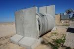 Cement tube outside the family health clinic in the village. Photo by: Michal Rotem, 1.2.2015