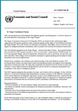 NCF ECOSOC Statement